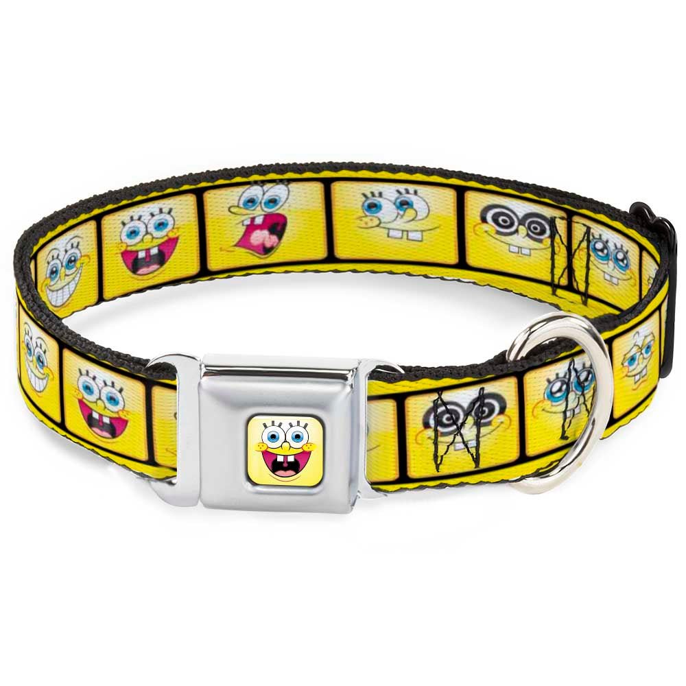 SpongeBob SquarePants Dog Collar Open Mouth Smile Seatbelt Buckle Yellow - Paramount Shop