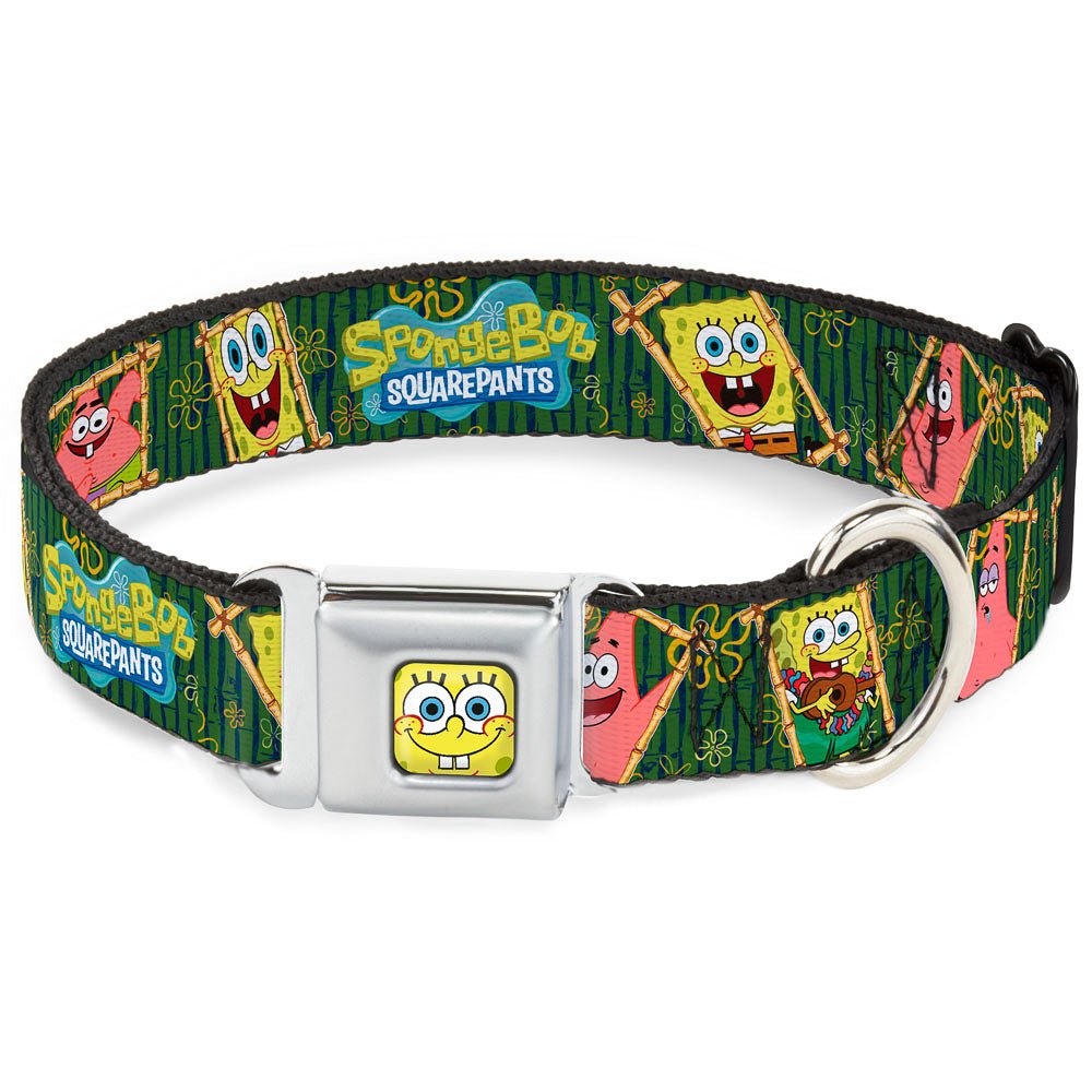SpongeBob SquarePants Dog Collar SpongeBob Face Close - Up Full Color Seatbelt Buckle - Paramount Shop