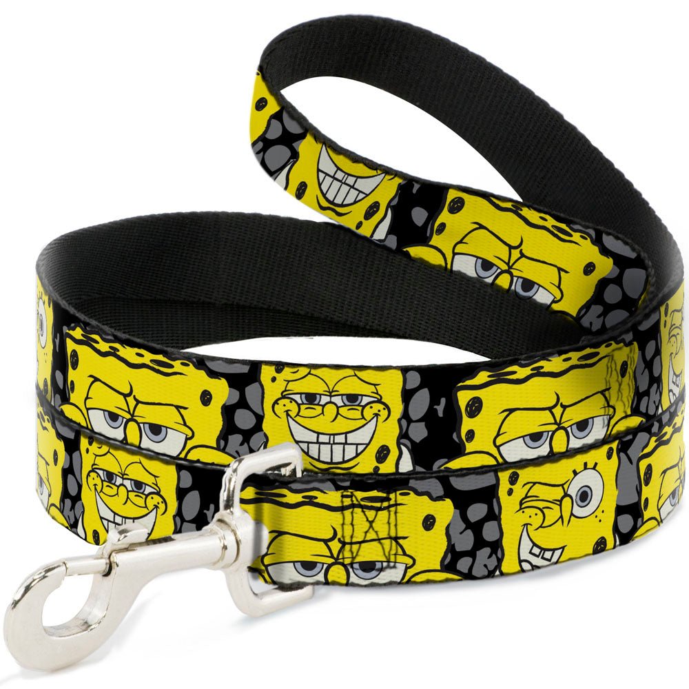 SpongeBob SquarePants Dog Leash 4 - CLOSE - UP Expressions Crackle Black/Gray/Yellow - Paramount Shop