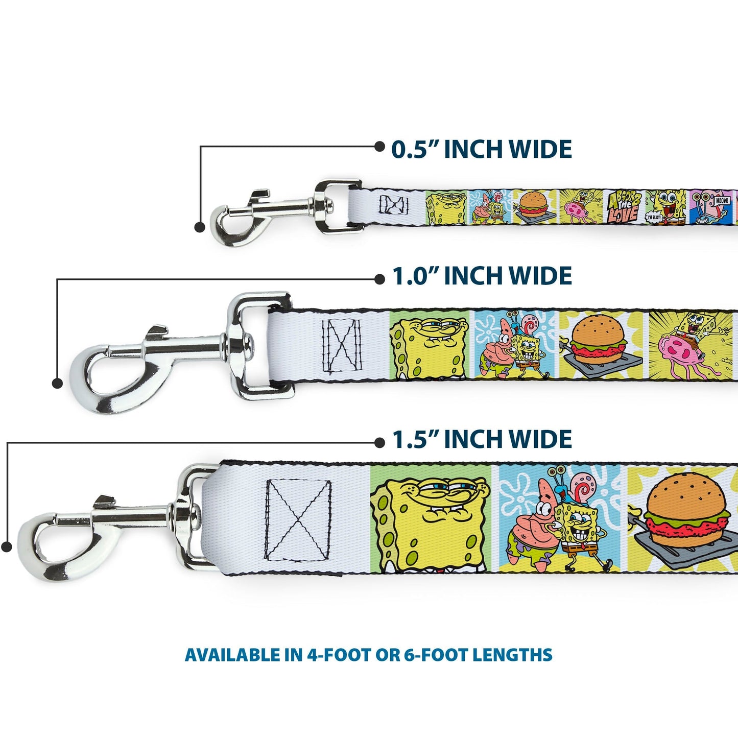 SpongeBob SquarePants Dog Leash ABSORB THE LOVE Pose and Icon Blocks - Paramount Shop