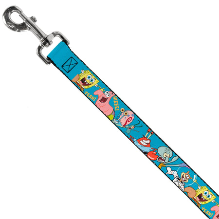 SpongeBob SquarePants Dog Leash and Friends Poses Blue - Paramount Shop
