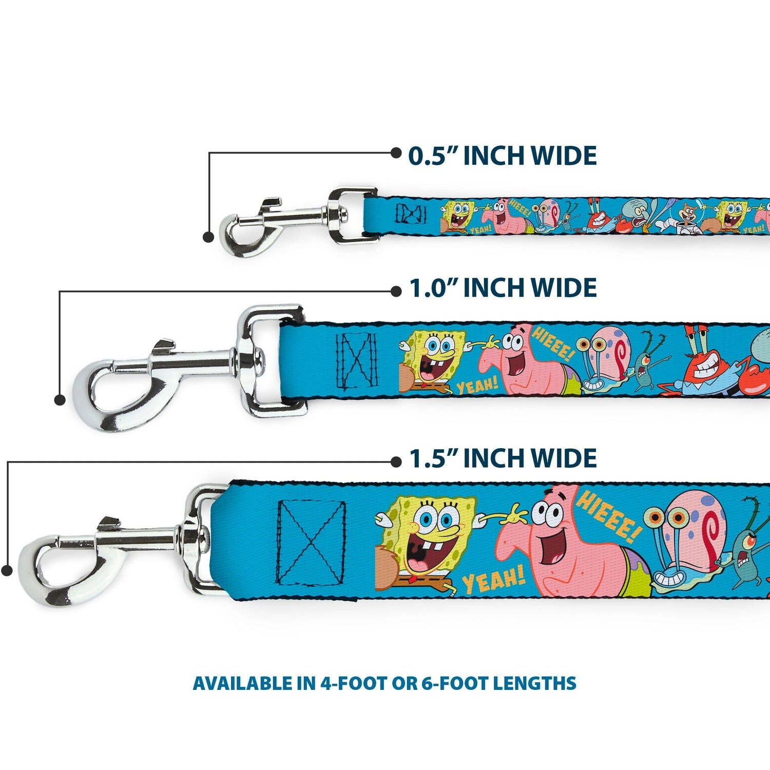 SpongeBob SquarePants Dog Leash and Friends Poses Blue - Paramount Shop