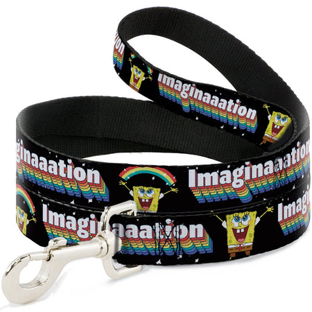 SpongeBob SquarePants Dog Leash Arms Up Rainbow Pose Durable Black Multi Color - Paramount Shop