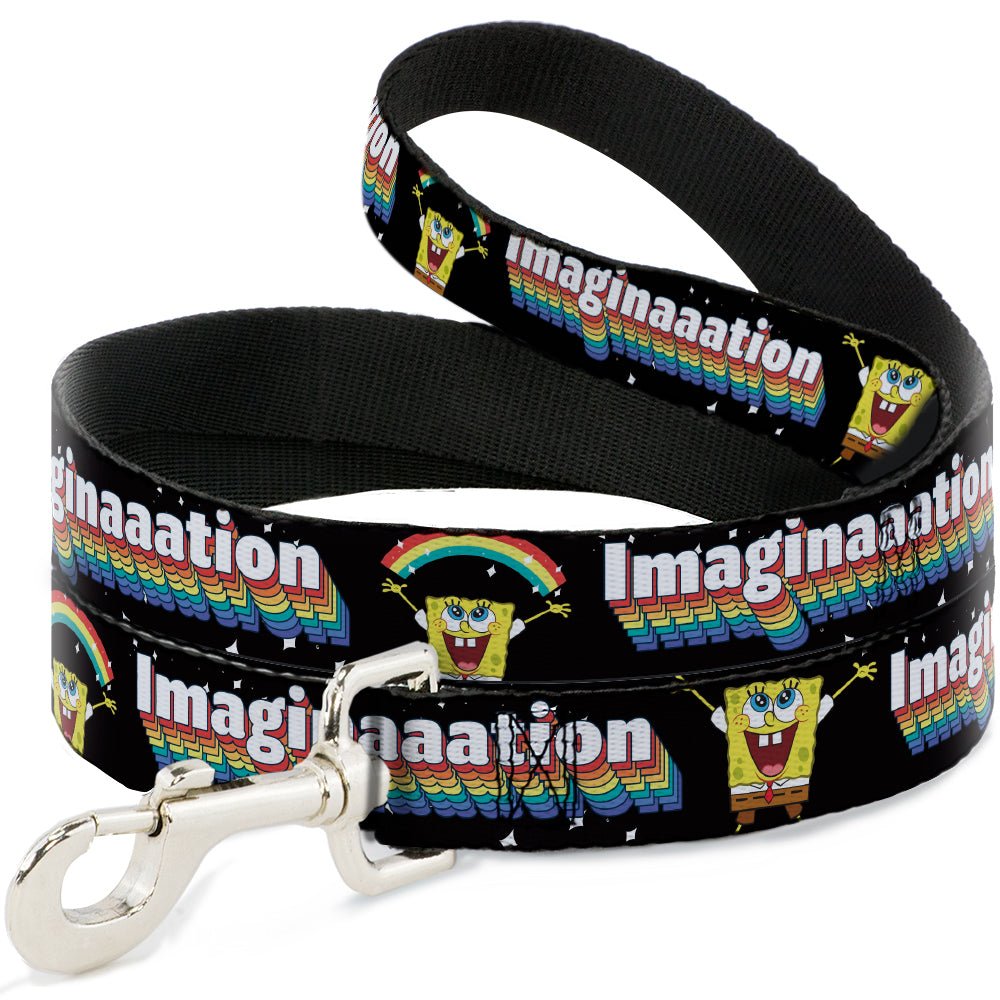 SpongeBob SquarePants Dog Leash Arms Up Rainbow Pose Durable Black Multi Color - Paramount Shop