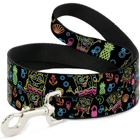 SpongeBob SquarePants Dog Leash Electric Poses Black Multi Color - Paramount Shop