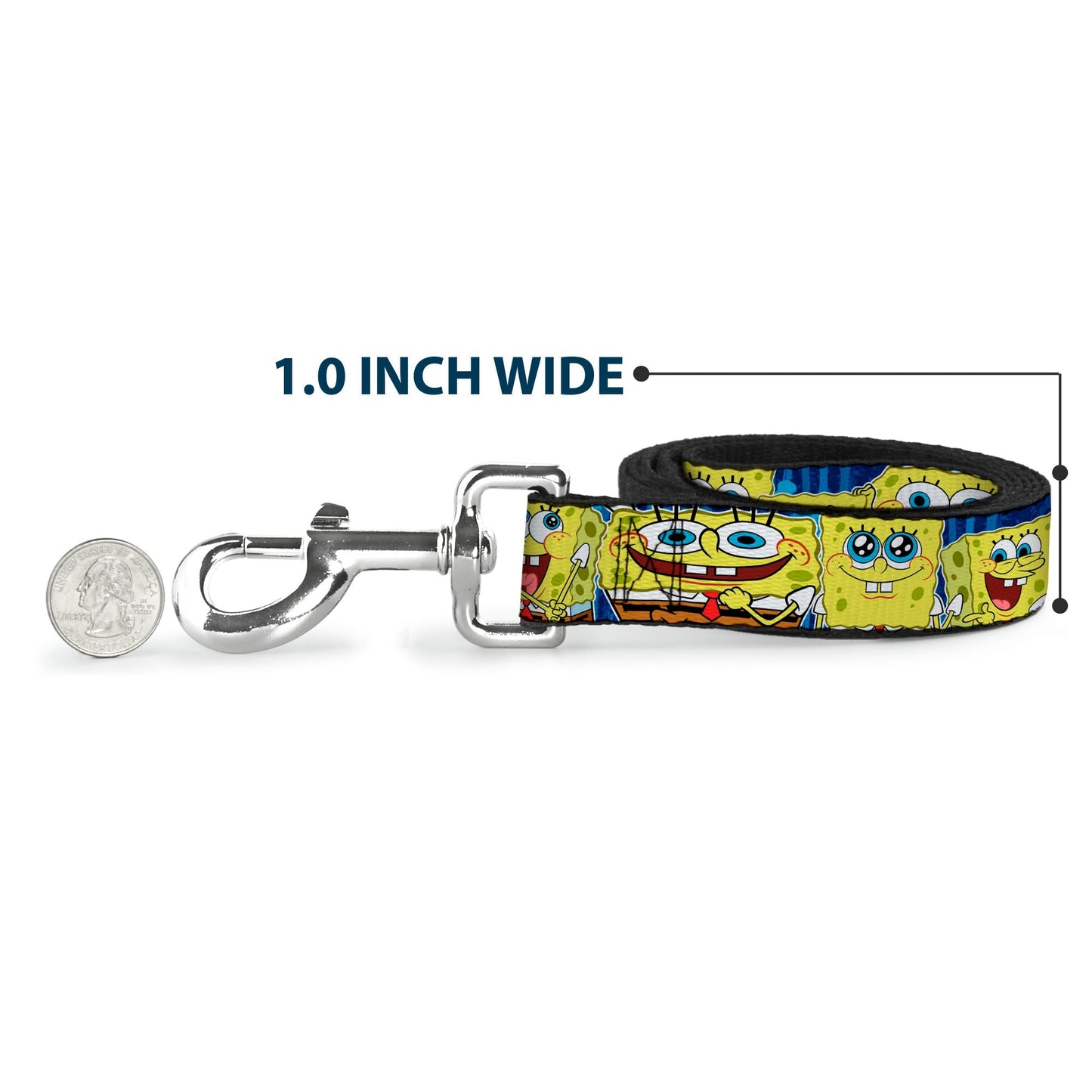 SpongeBob SquarePants Dog Leash Expressions Stripe Blue - Paramount Shop