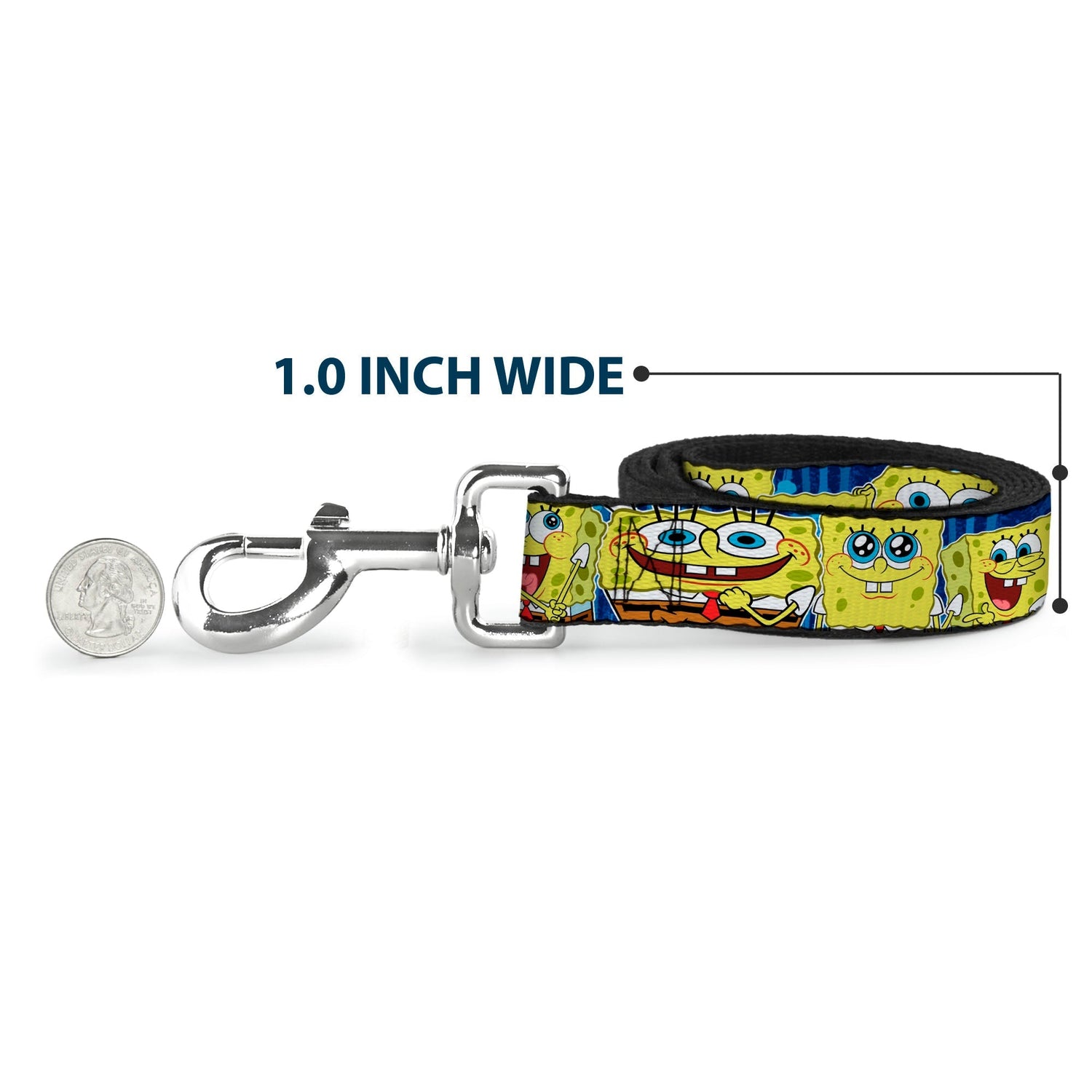 SpongeBob SquarePants Dog Leash Expressions Stripe Blue - Paramount Shop