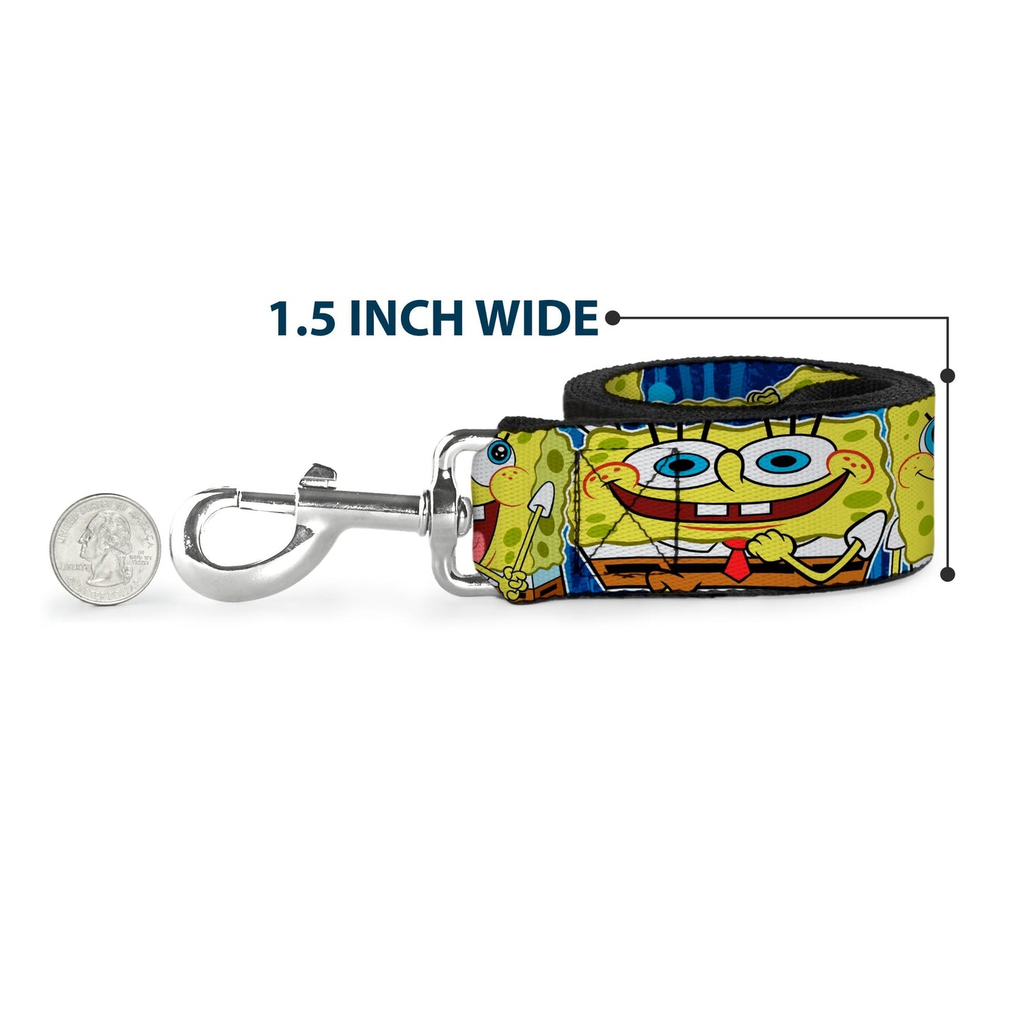 SpongeBob SquarePants Dog Leash Expressions Stripe Blue - Paramount Shop