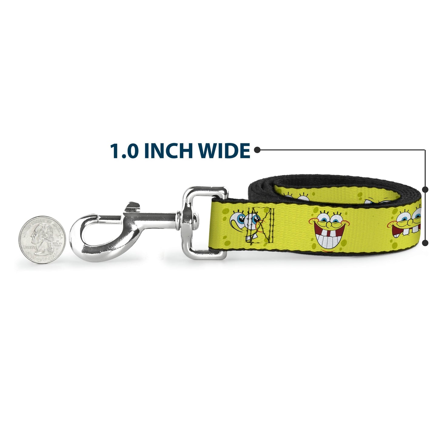 SpongeBob SquarePants Dog Leash Expressions Yellow Durable - Paramount Shop