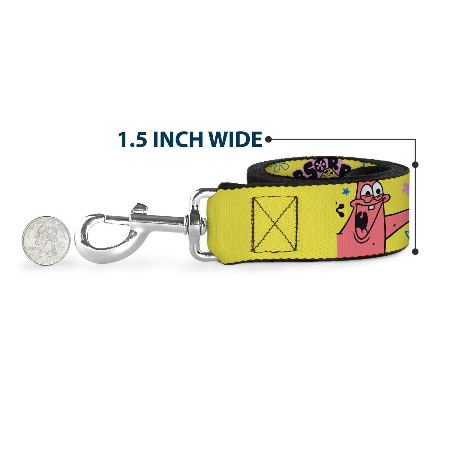 SpongeBob SquarePants Dog Leash LOVE and SMILES Poses Durable Yellow/Multi Color - Paramount Shop