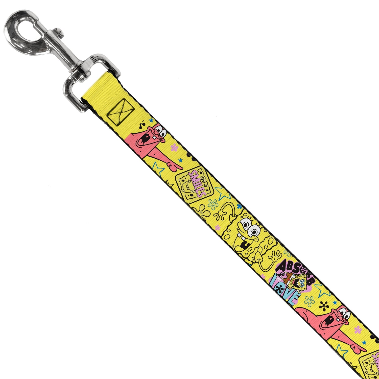 SpongeBob SquarePants Dog Leash LOVE and SMILES Poses Durable Yellow/Multi Color - Paramount Shop
