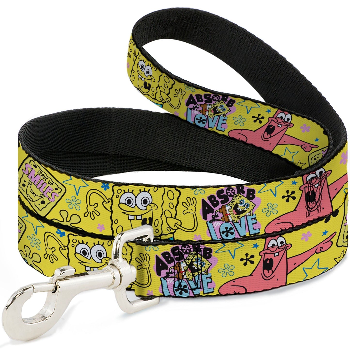 SpongeBob SquarePants Dog Leash LOVE and SMILES Poses Durable Yellow/Multi Color - Paramount Shop