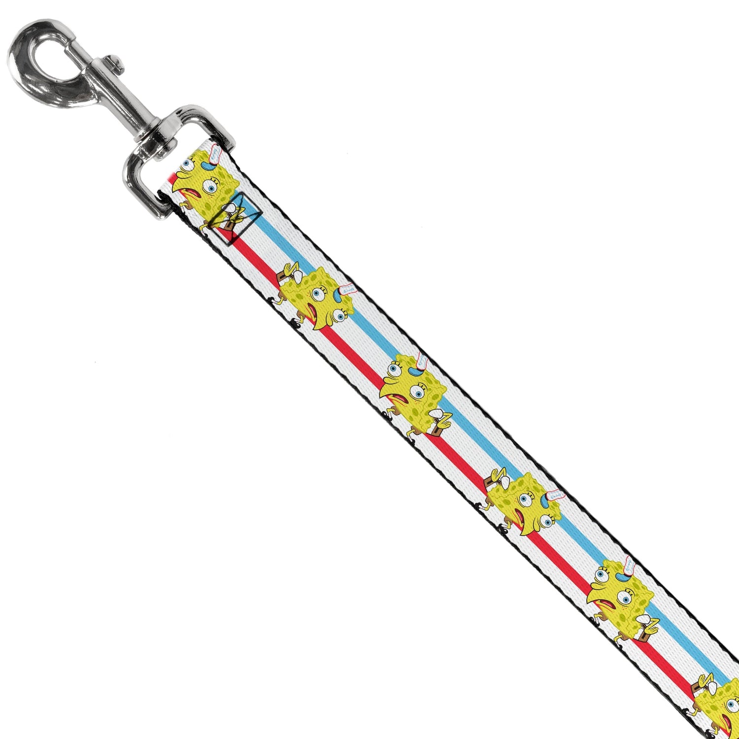 SpongeBob SquarePants Dog Leash Mocking SpongeBob Pose Stripe White/Blue/Red - Paramount Shop