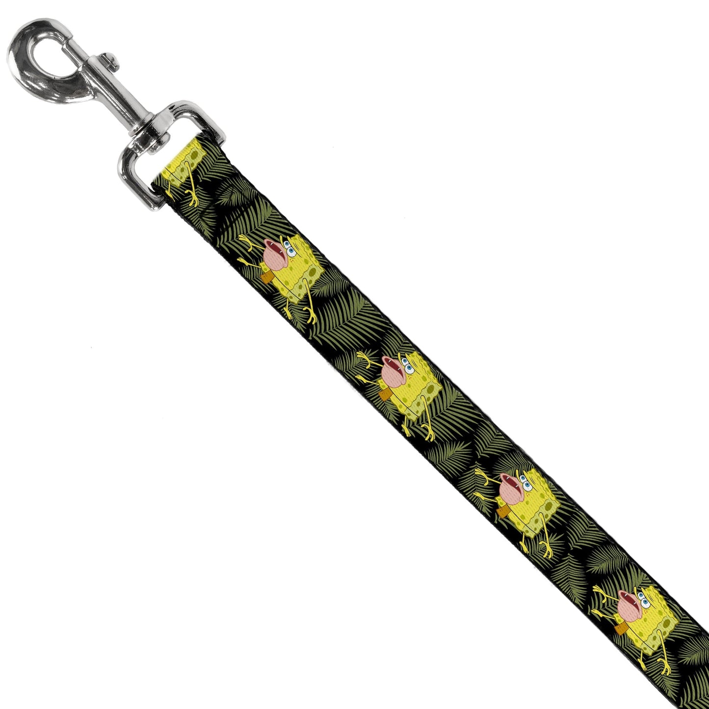 SpongeBob SquarePants Dog Leash Primitive Sponge Pose Leaves Black Green - Paramount Shop