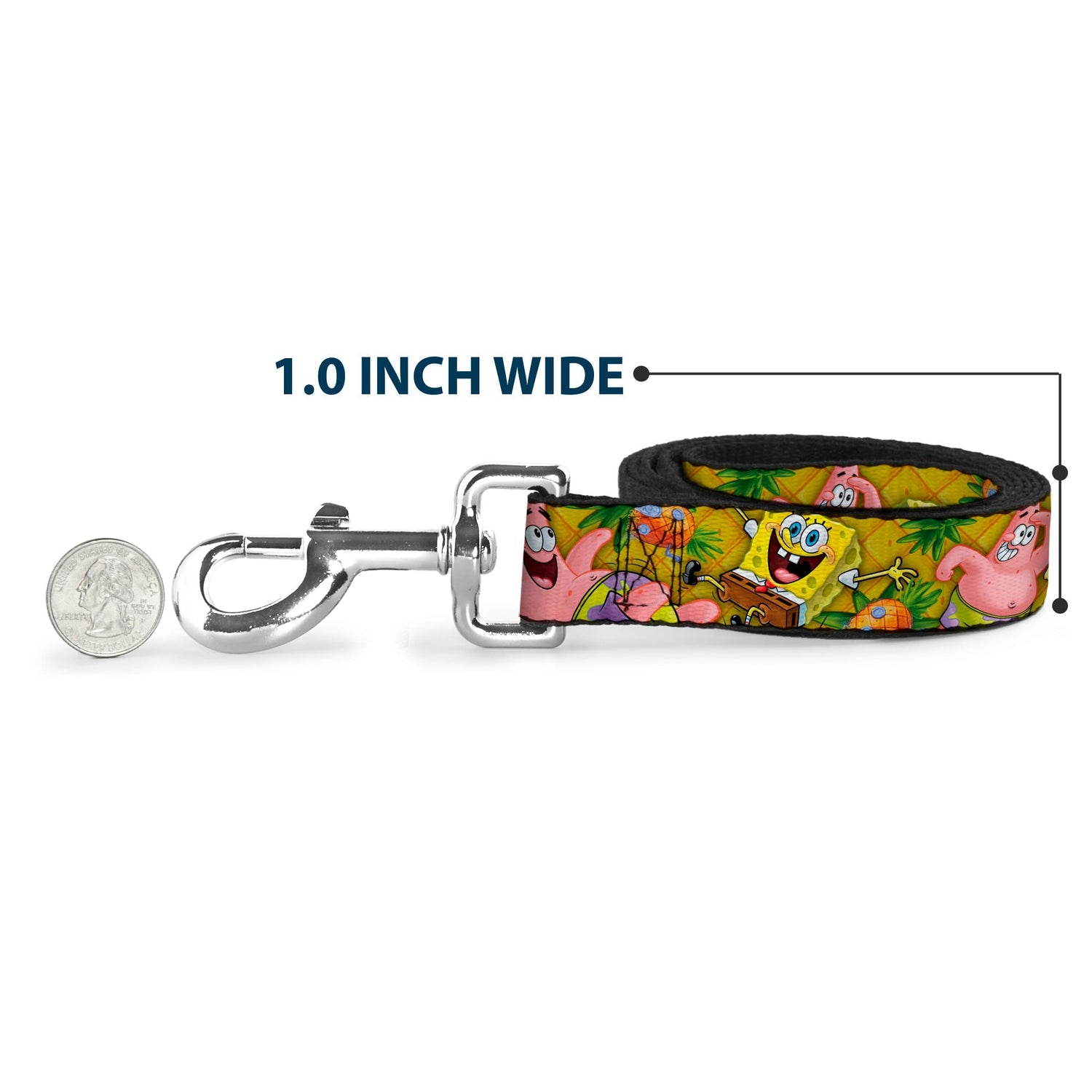 SpongeBob SquarePants Dog Leash SpongeBob & Patrick Poses Pineapple Gold - Paramount Shop