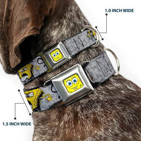 SpongeBob SquarePants Dog Seatbelt Collar SpongeBob Face Close - Up Adjustable Full Color - Paramount Shop