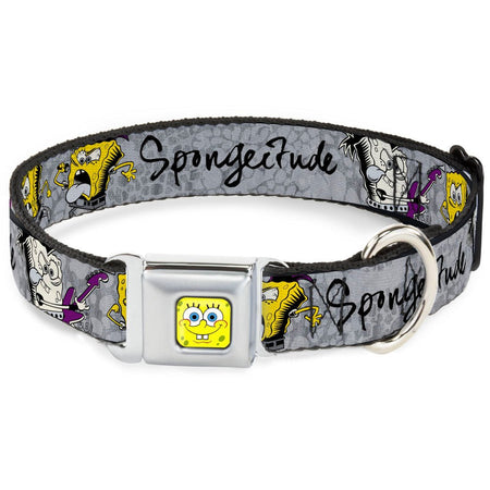 SpongeBob SquarePants Dog Seatbelt Collar SpongeBob Face Close - Up Adjustable Full Color - Paramount Shop
