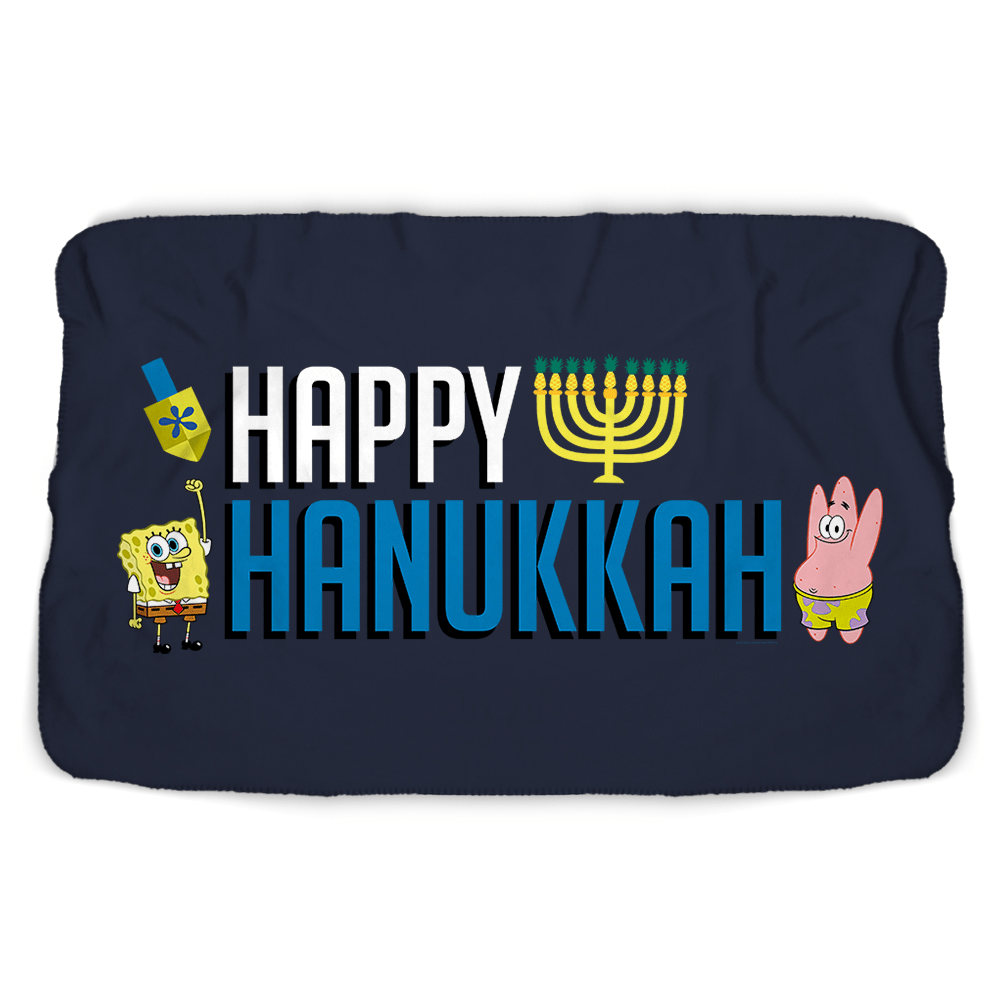 SpongeBob SquarePants Happy Hanukkah Sherpa Blanket - Paramount Shop