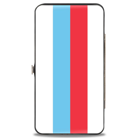 SpongeBob SquarePants Hinged Wallet Mocking SpongeBob Pose Stripe Vegan Leather White Blue Red - Paramount Shop