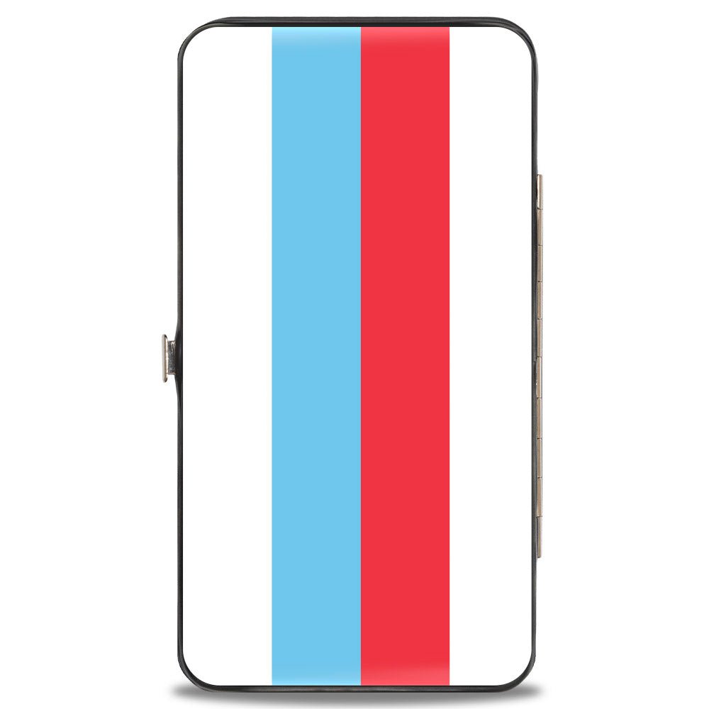 SpongeBob SquarePants Hinged Wallet Mocking SpongeBob Pose Stripe Vegan Leather White Blue Red - Paramount Shop