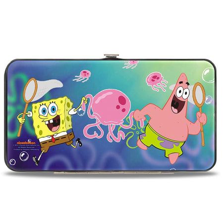 SpongeBob SquarePants Hinged Wallet Patrick Starfish Jellyfishing Design Vegan Leather - Paramount Shop