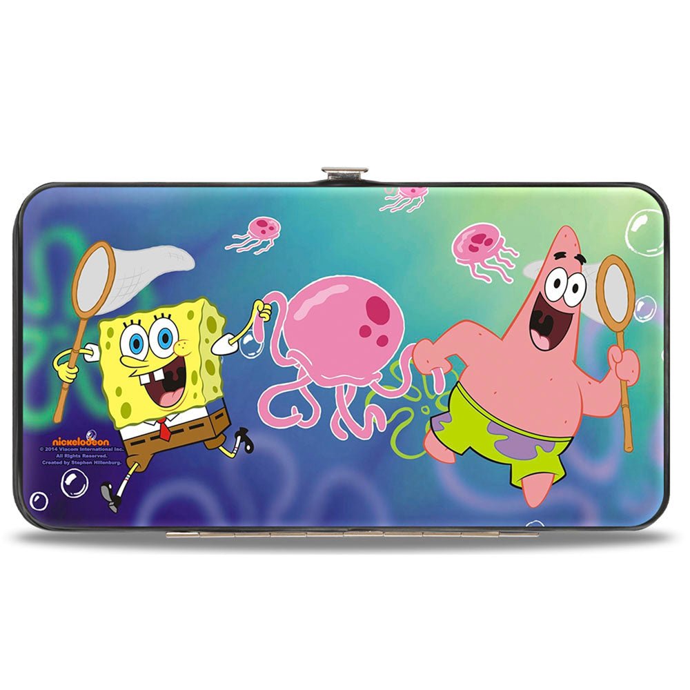 SpongeBob SquarePants Hinged Wallet Patrick Starfish Jellyfishing Design Vegan Leather - Paramount Shop