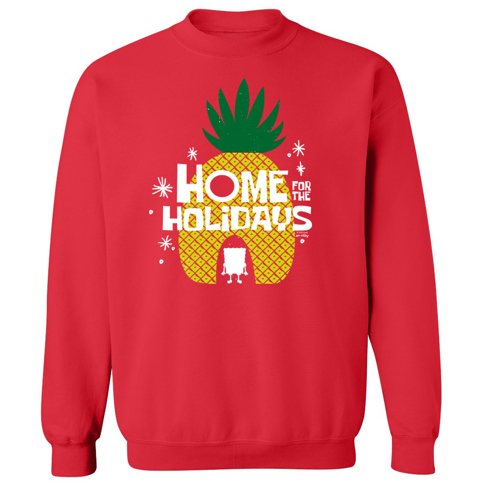 SpongeBob SquarePants Home for the Holidays Fleece Crewneck Sweatshirt - Paramount Shop