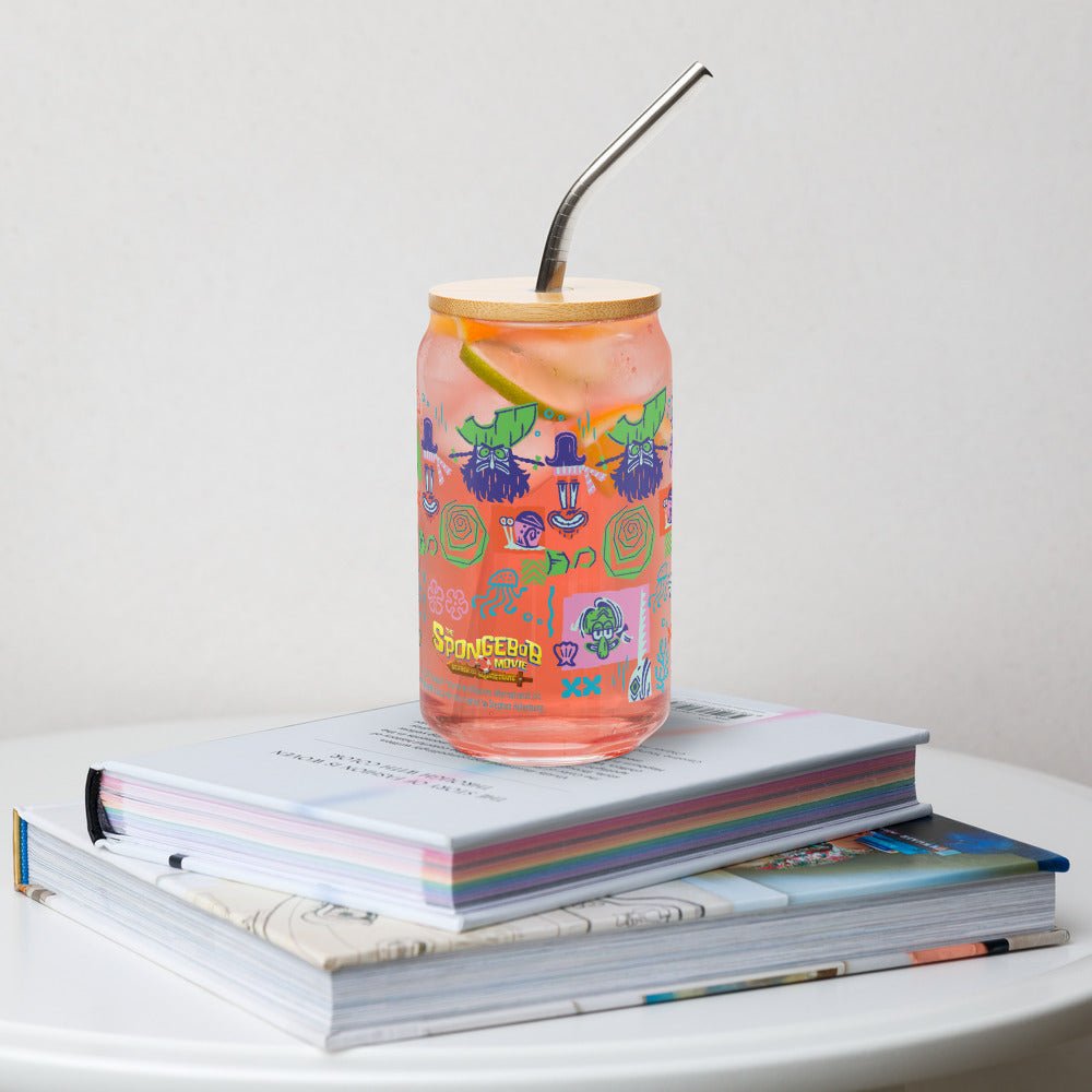 SpongeBob SquarePants Icons Can - Shaped Glass with Lid and Straw - Paramount Shop