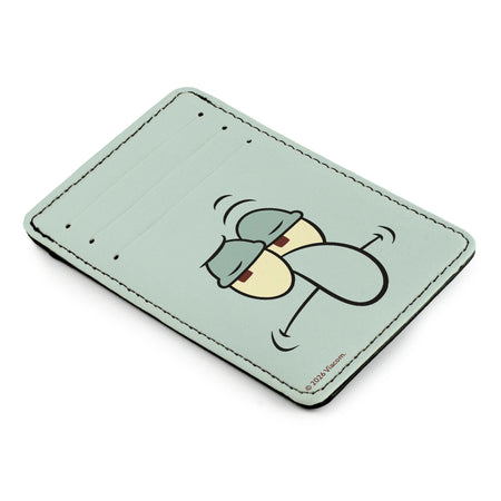 SpongeBob SquarePants ID Card Holder Squidward Tentacles Face Close - Up Light Blue - Paramount Shop