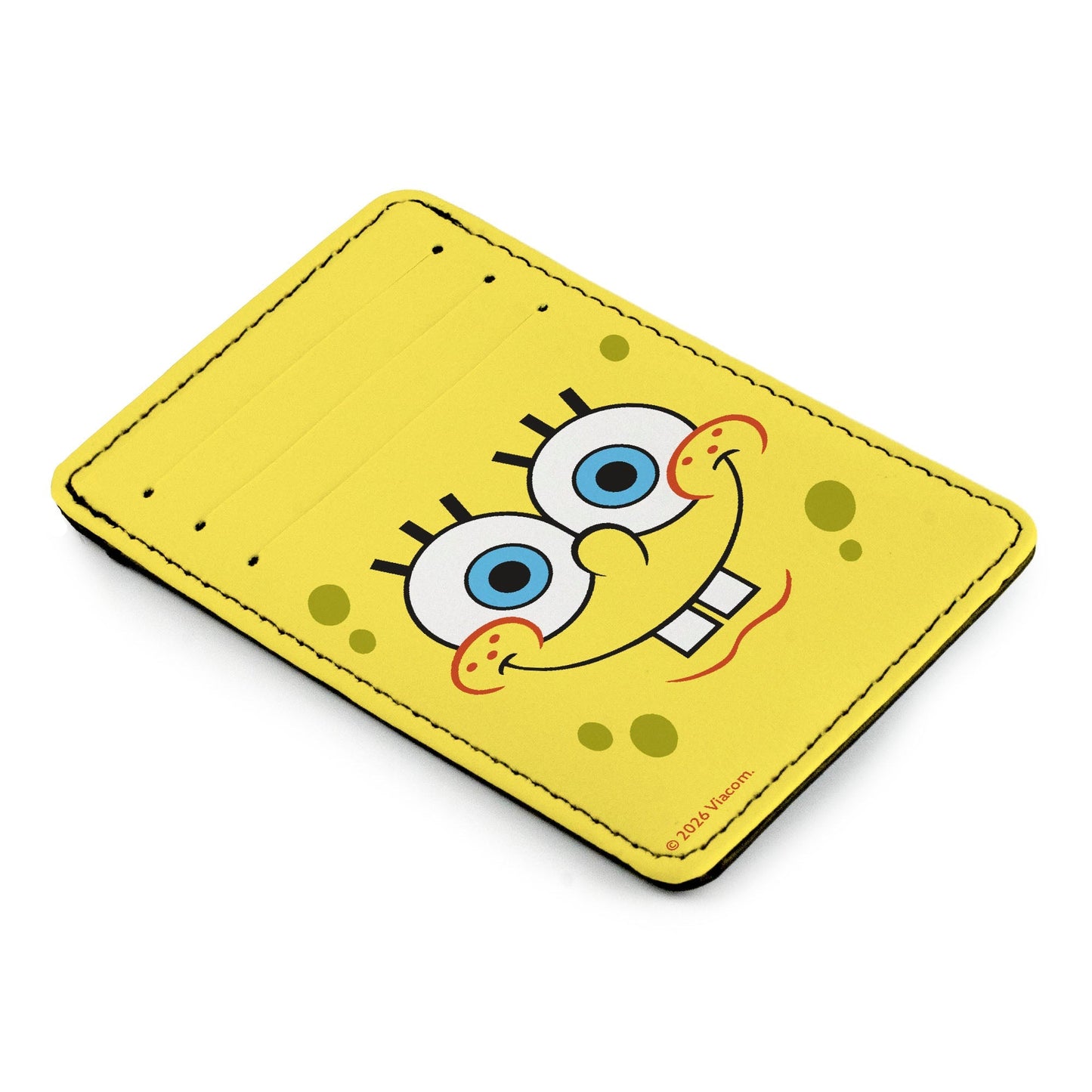 SpongeBob SquarePants ID Wallet Smiling Face Close - Up Buckle - Down Yellow - Paramount Shop