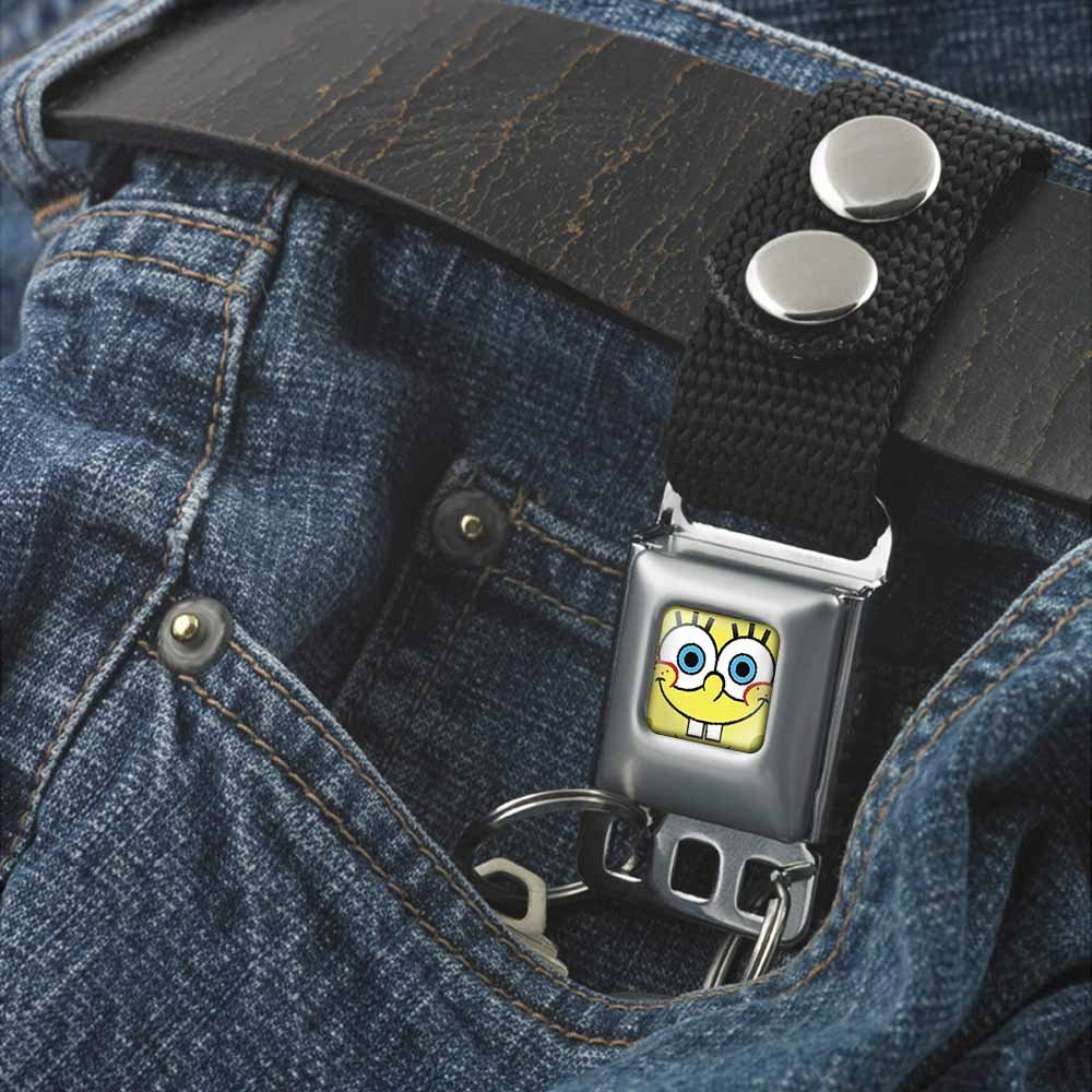 SpongeBob SquarePants Keychain Face Close - Up Full Color SeatBelt Buckle - Paramount Shop