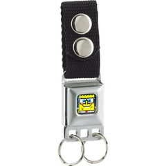 SpongeBob SquarePants Keychain Pixelated Nerd Pose SeatBelt Buckle Blue