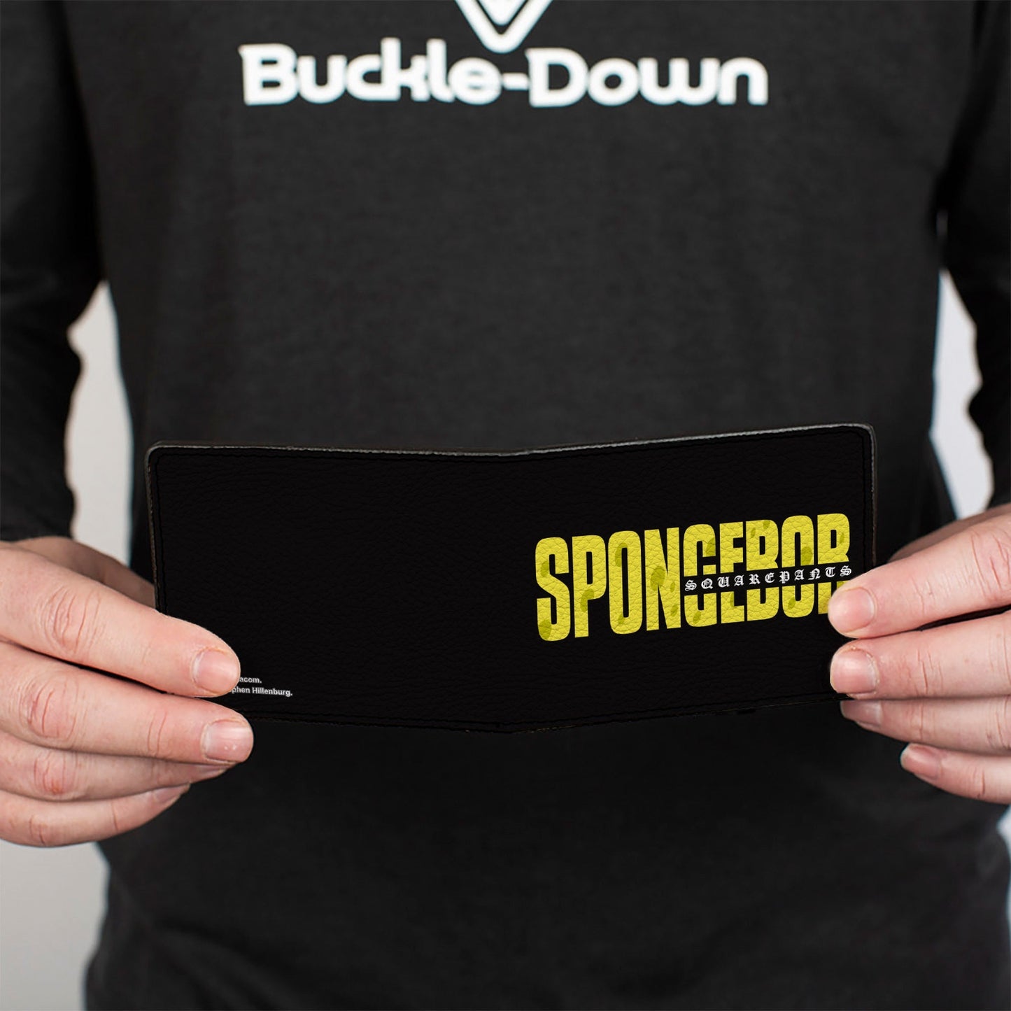 SpongeBob SquarePants Logo Bi - Fold Wallet Title Logo Vegan Leather Black/Yellow - Paramount Shop