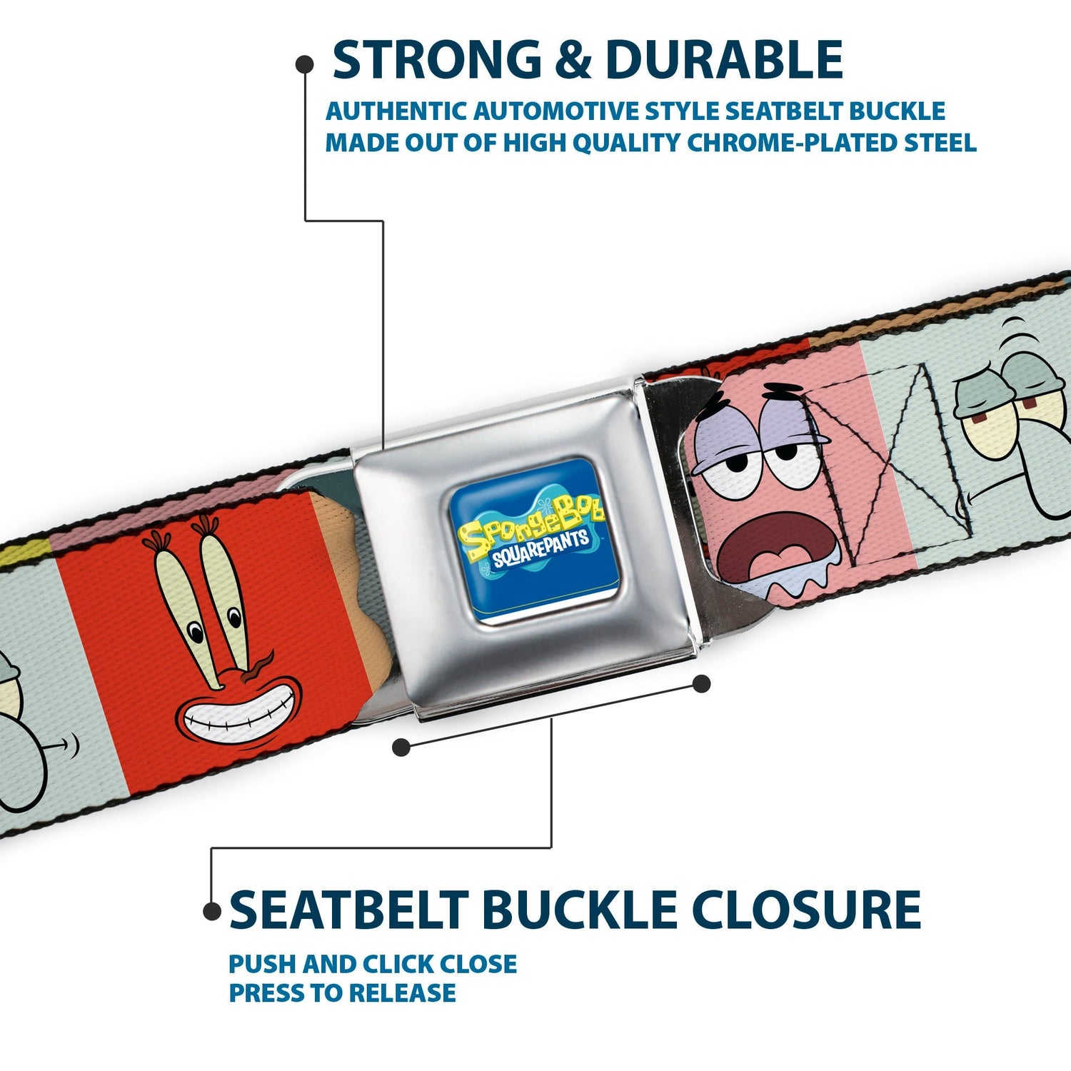 SpongeBob SquarePants Logo Seatbelt Belt Expression Blocks Multi - Color - Paramount Shop