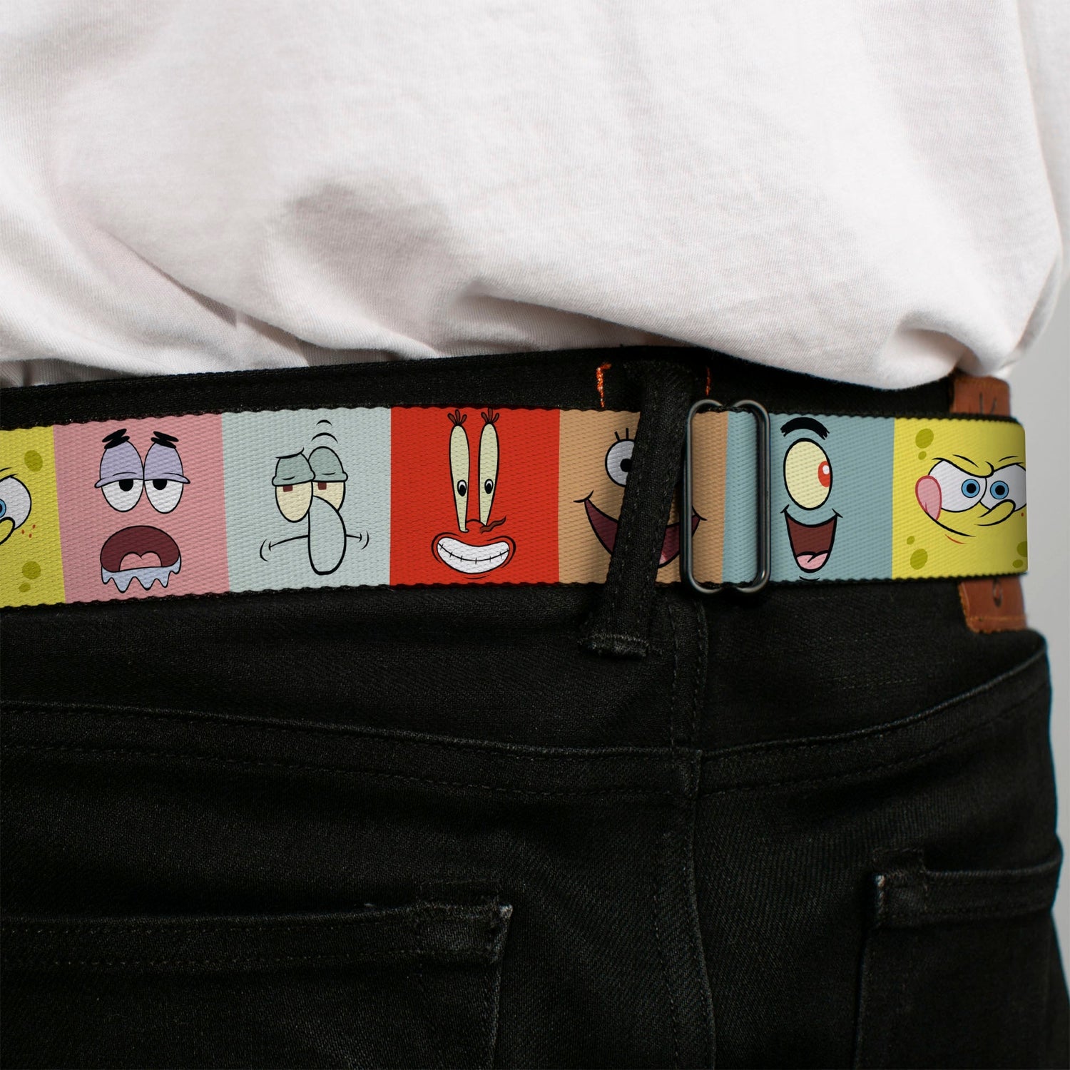 SpongeBob SquarePants Logo Seatbelt Belt Expression Blocks Multi - Color - Paramount Shop