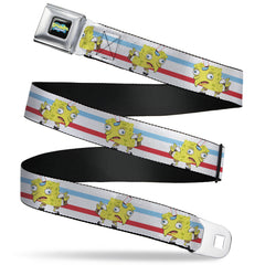 SpongeBob SquarePants Logo Seatbelt Belt Mocking Pose Stripe - Adult Reg (30"-44")
