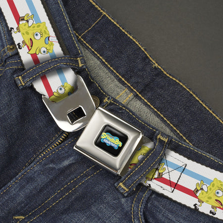 SpongeBob SquarePants Logo Seatbelt Belt Mocking Pose Stripe - Paramount Shop