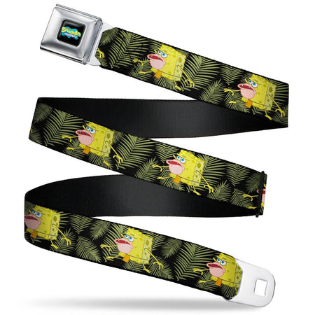 SpongeBob SquarePants Logo Seatbelt Belt Primitive Sponge Pose Black Green - Paramount Shop