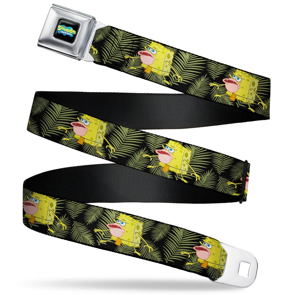 SpongeBob SquarePants Logo Seatbelt Belt Primitive Sponge Pose Black Green - Paramount Shop