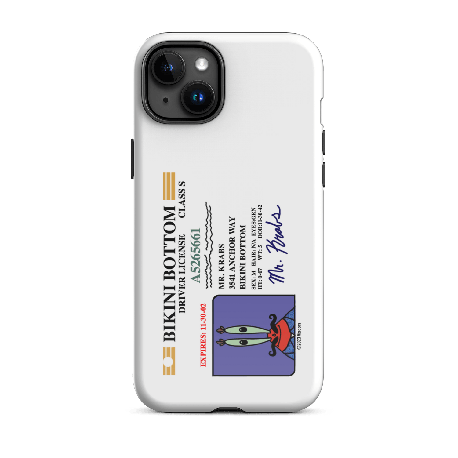SpongeBob SquarePants Mr. Krabs Driver's License Tough Case for iPhone - Paramount Shop