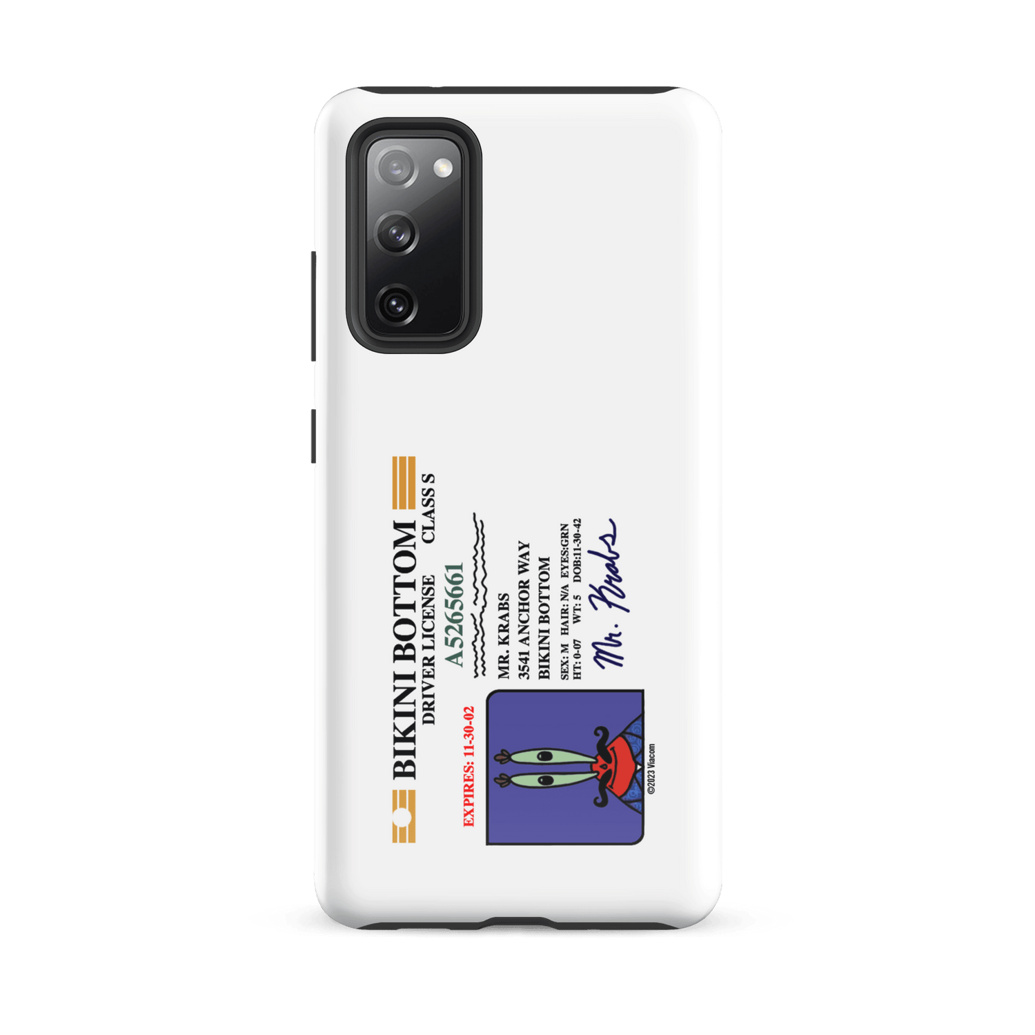 SpongeBob SquarePants Mr. Krabs Driver's License Tough Phone Case - Samsung - Paramount Shop