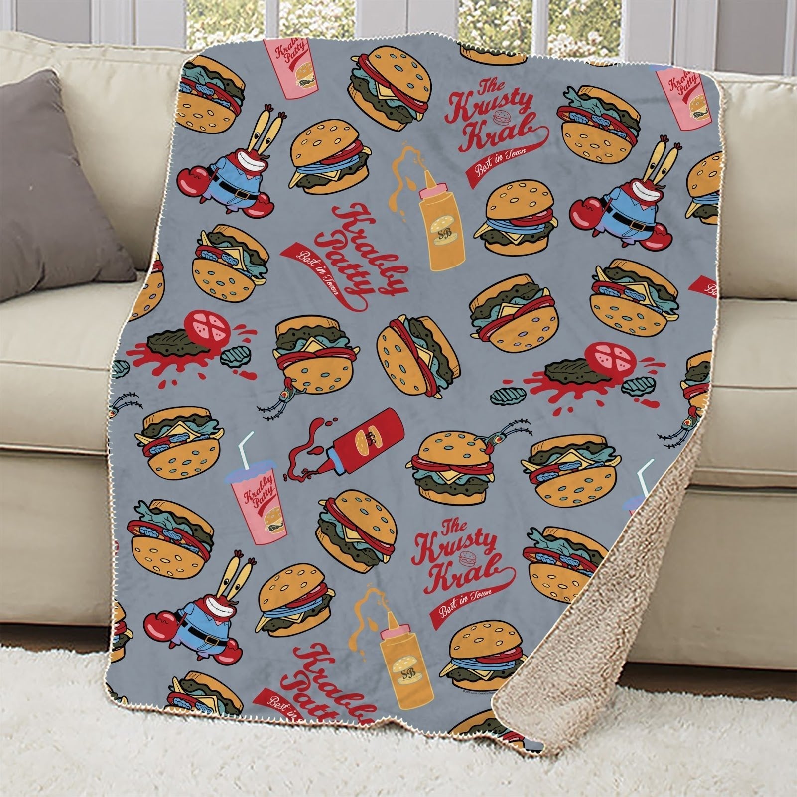 SpongeBob SquarePants Mr. Krabs Sherpa Blanket – Paramount Shop