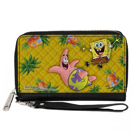 SpongeBob SquarePants & Patrick Star Wallet Pineapple Gold Zip Around - Paramount Shop