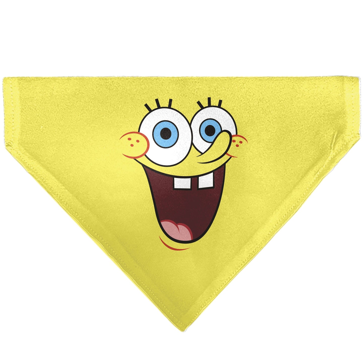 SpongeBob SquarePants Pet Bandana Excited Smile Expression Over - the - Collar Double - Sided Print Yellow - Paramount Shop
