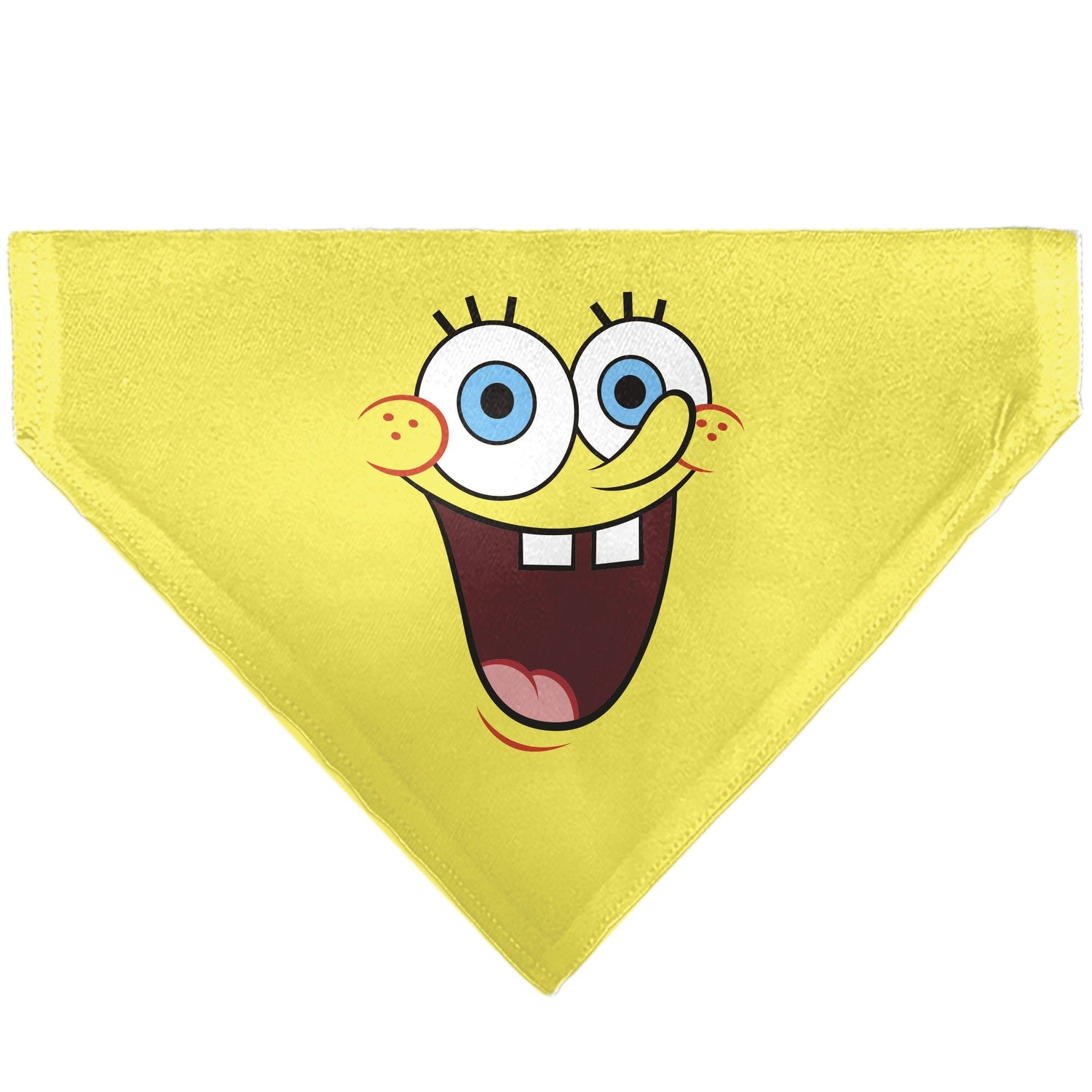 SpongeBob SquarePants Pet Bandana Excited Smile Expression Over - the - Collar Double - Sided Print Yellow - Paramount Shop