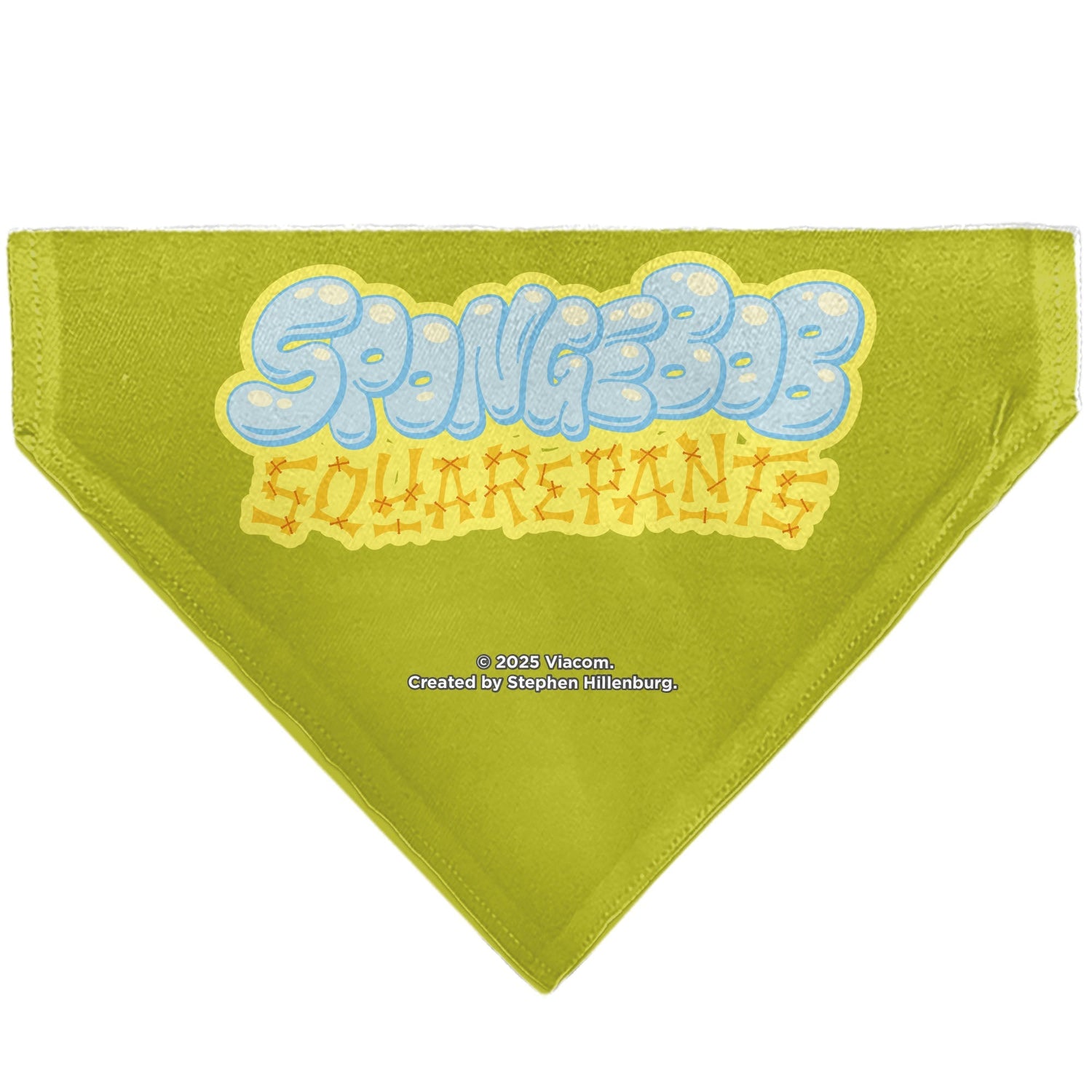 SpongeBob SquarePants Pet Bandana Excited Smile Expression Over - the - Collar Double - Sided Print Yellow - Paramount Shop