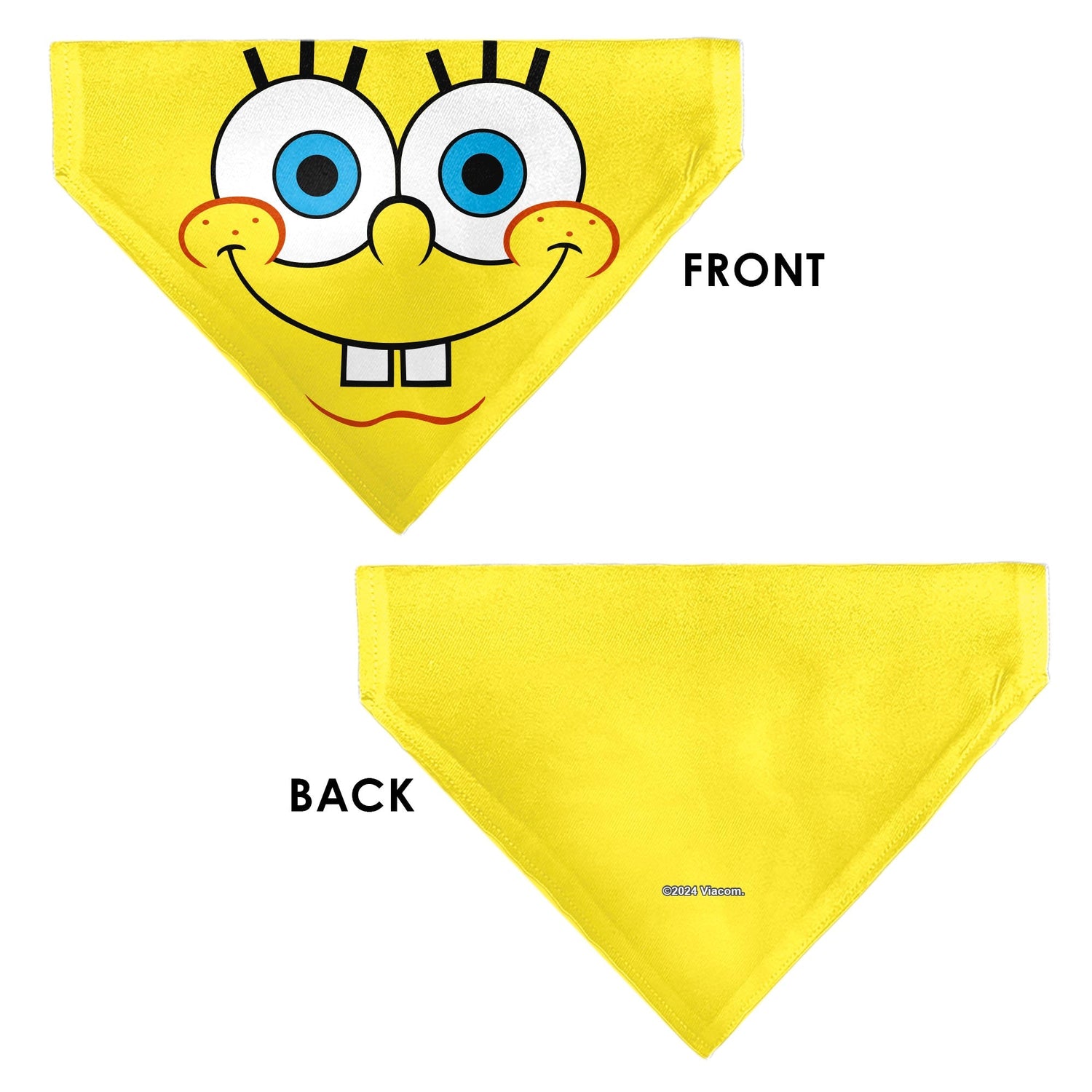 SpongeBob SquarePants Pet Bandana Face Close - Up Over - the - Collar Double - Sided Yellow - Paramount Shop