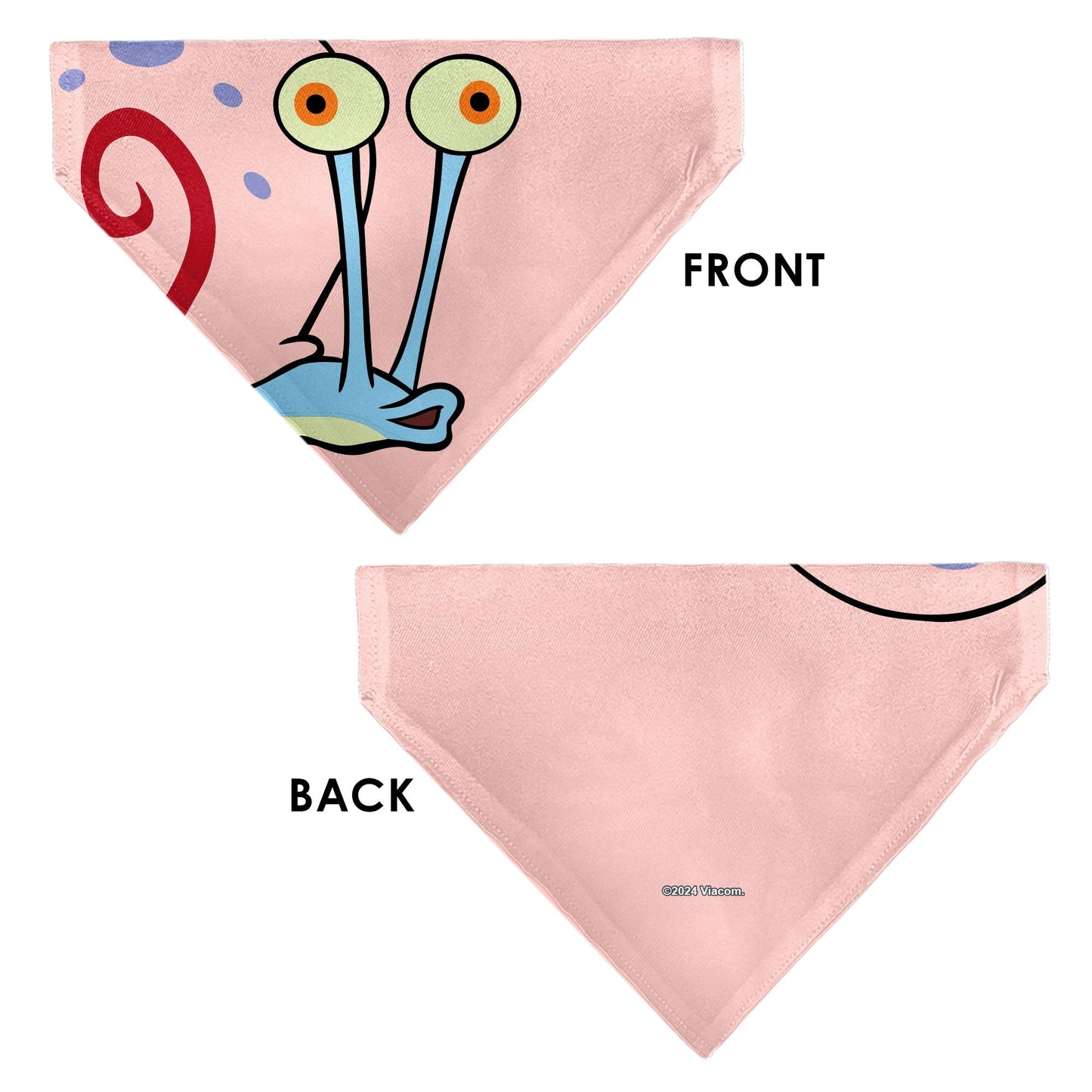 SpongeBob SquarePants Pet Bandana Gary the Snail Face Close - Up Pink - Paramount Shop