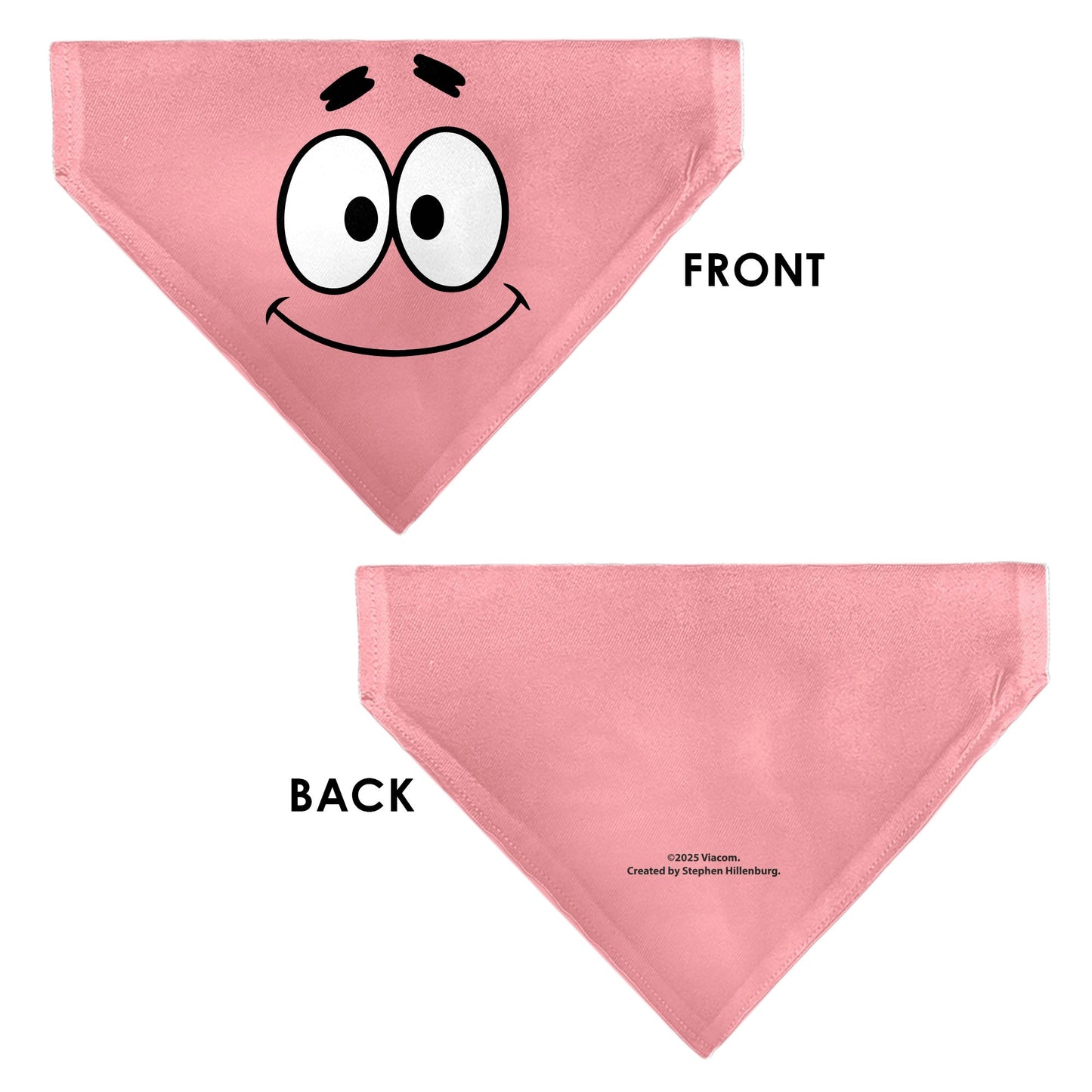 SpongeBob SquarePants Pet Bandana Patrick Star Close - Up Collar Slip Double - Sided Print Pink - Paramount Shop