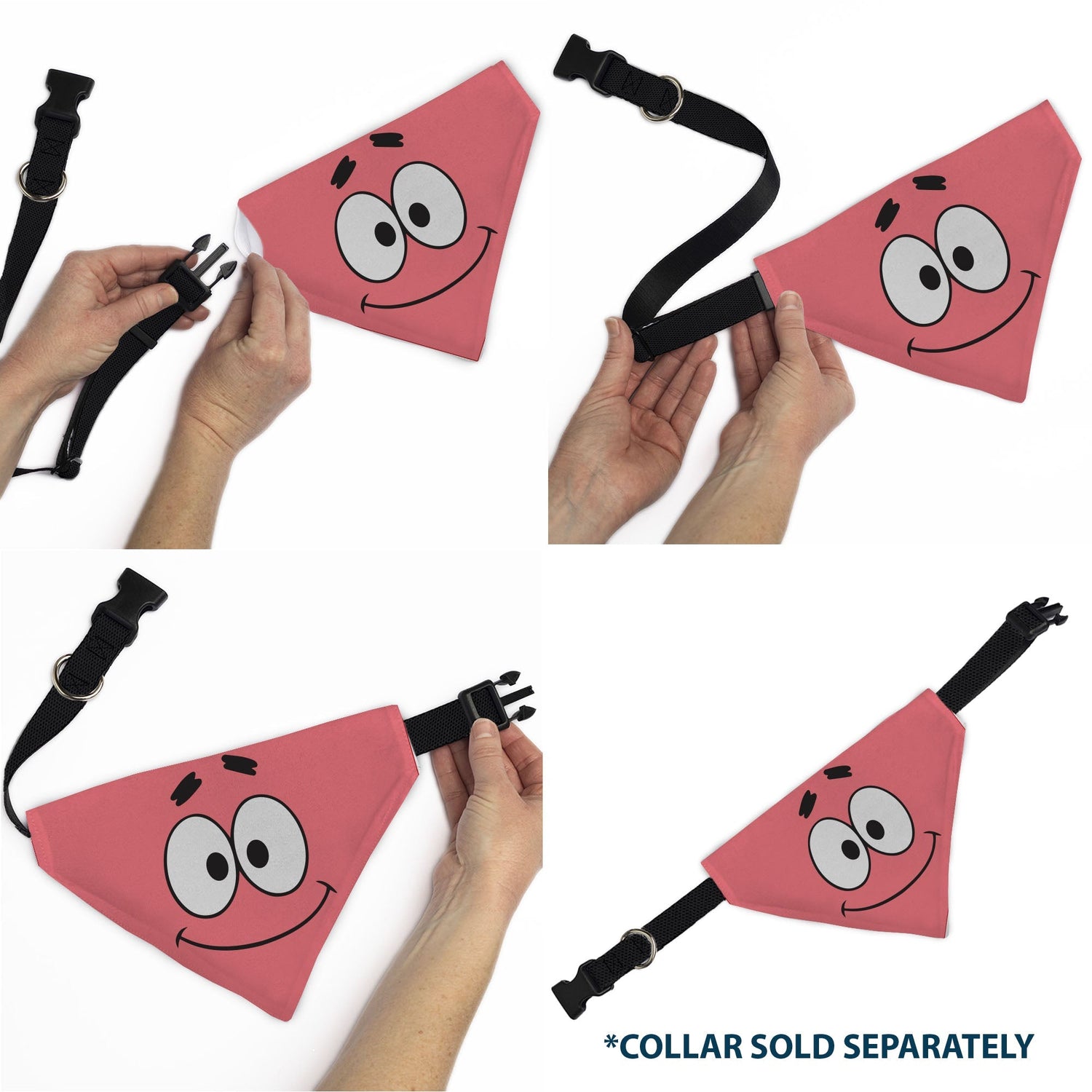 SpongeBob SquarePants Pet Bandana Patrick Star Face Close - Up Pink - Paramount Shop
